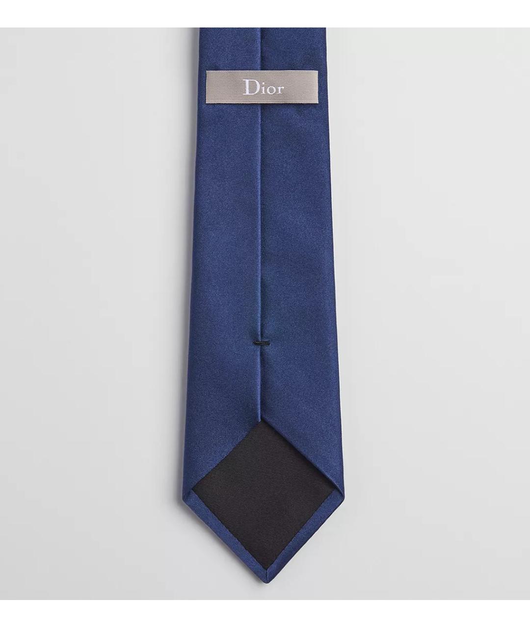 CHRISTIAN DIOR Синий шелковый галстук, фото 3