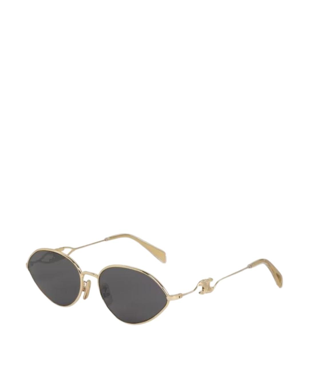 CELINE Золотые металлические солнцезащитные очки, фото 1