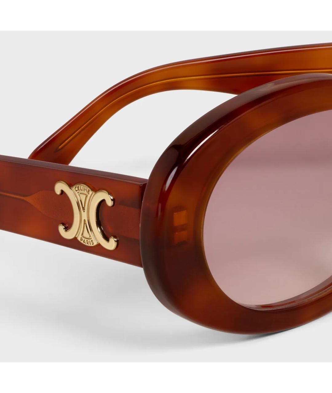 CELINE Коричневые пластиковые солнцезащитные очки, фото 4