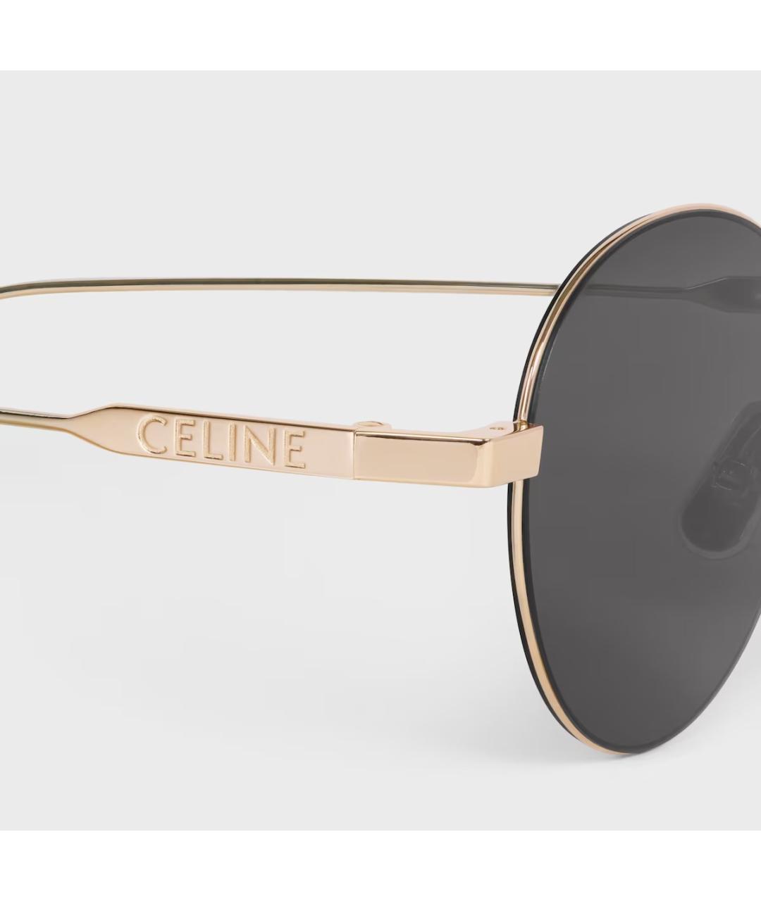 CELINE Золотые металлические солнцезащитные очки, фото 4