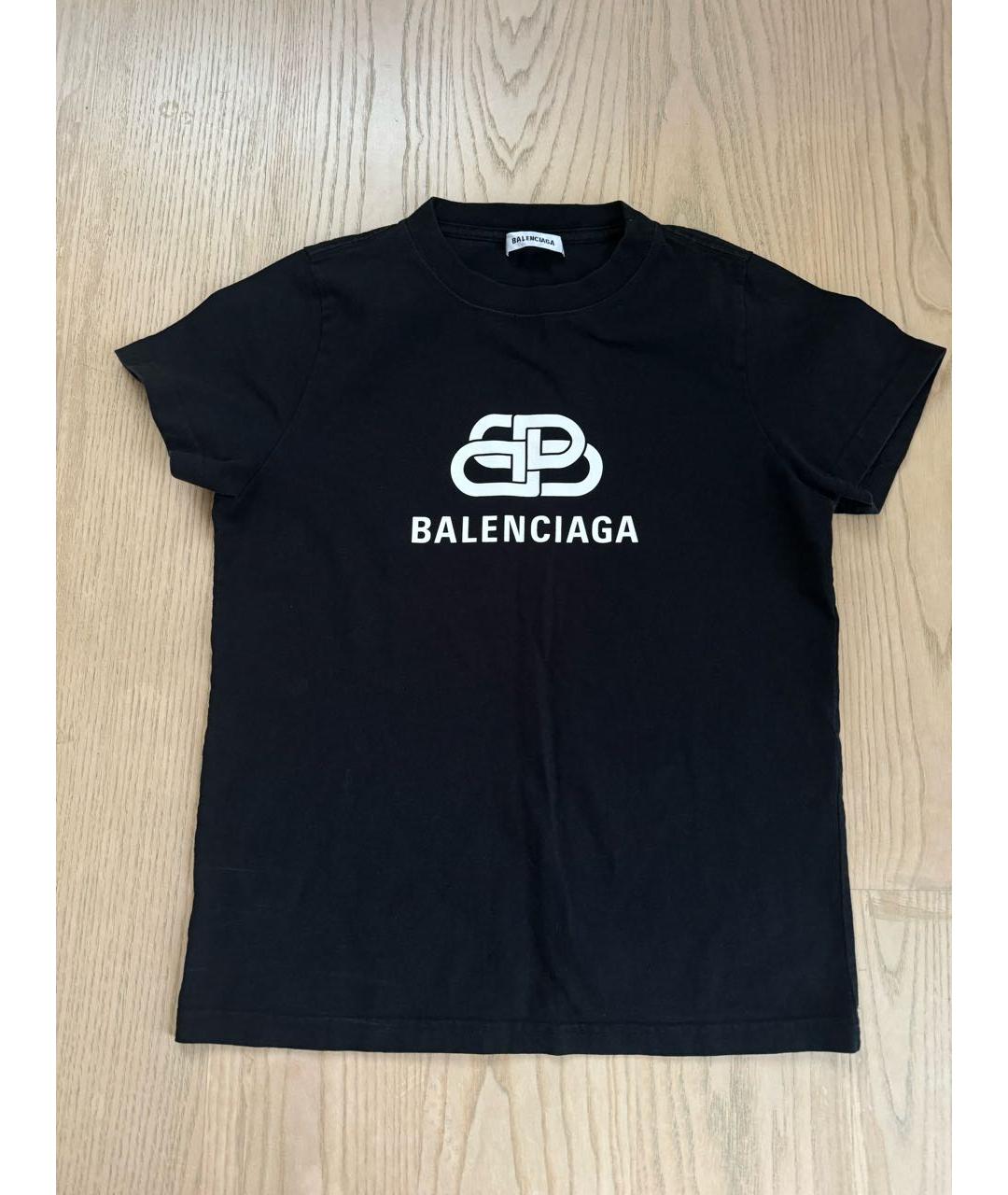 BALENCIAGA Черная хлопковая футболка, фото 9
