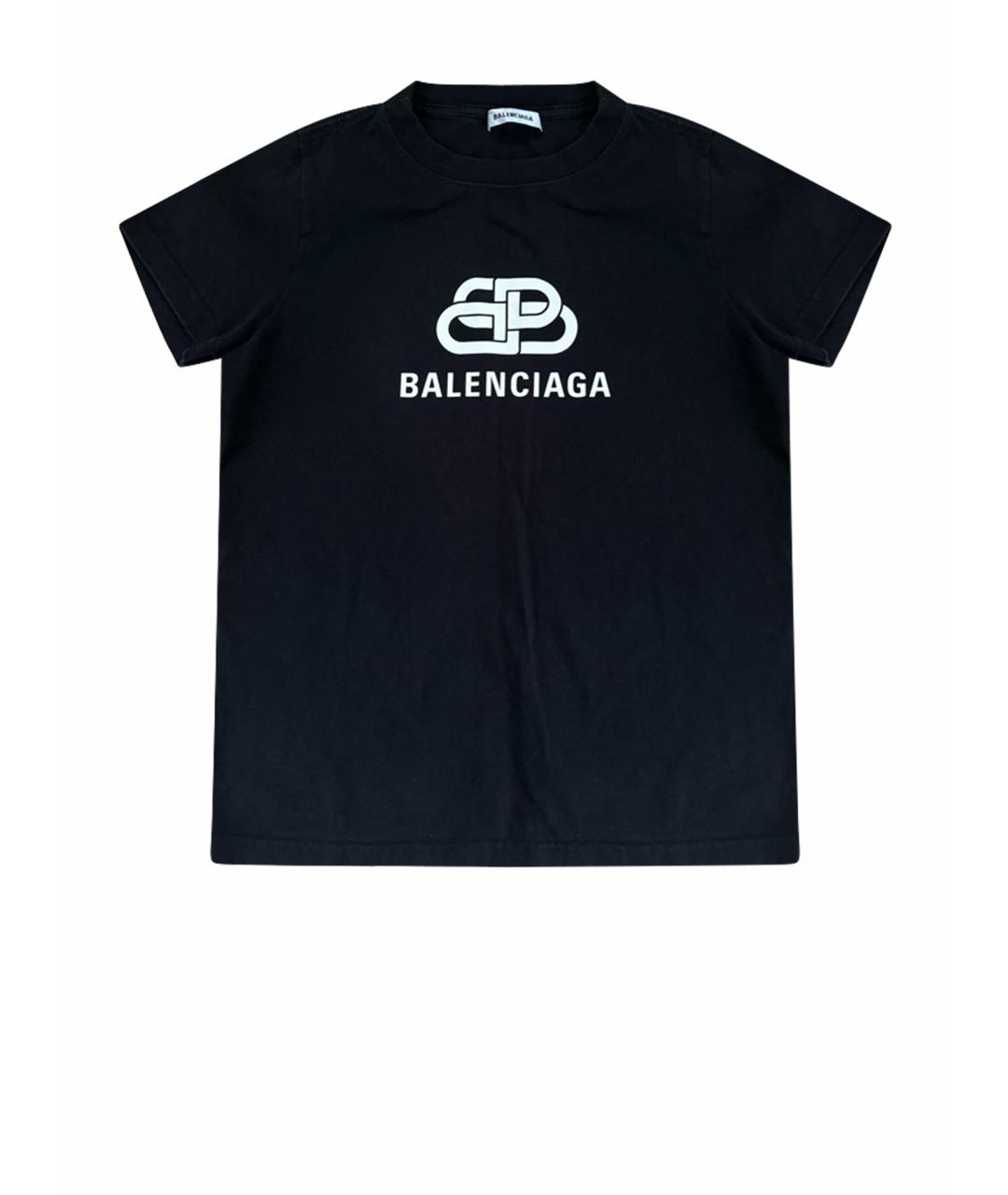 BALENCIAGA Черная хлопковая футболка, фото 1