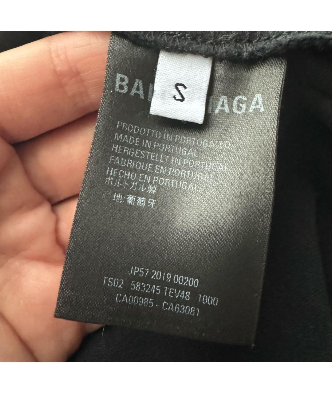 BALENCIAGA Черная хлопковая футболка, фото 6