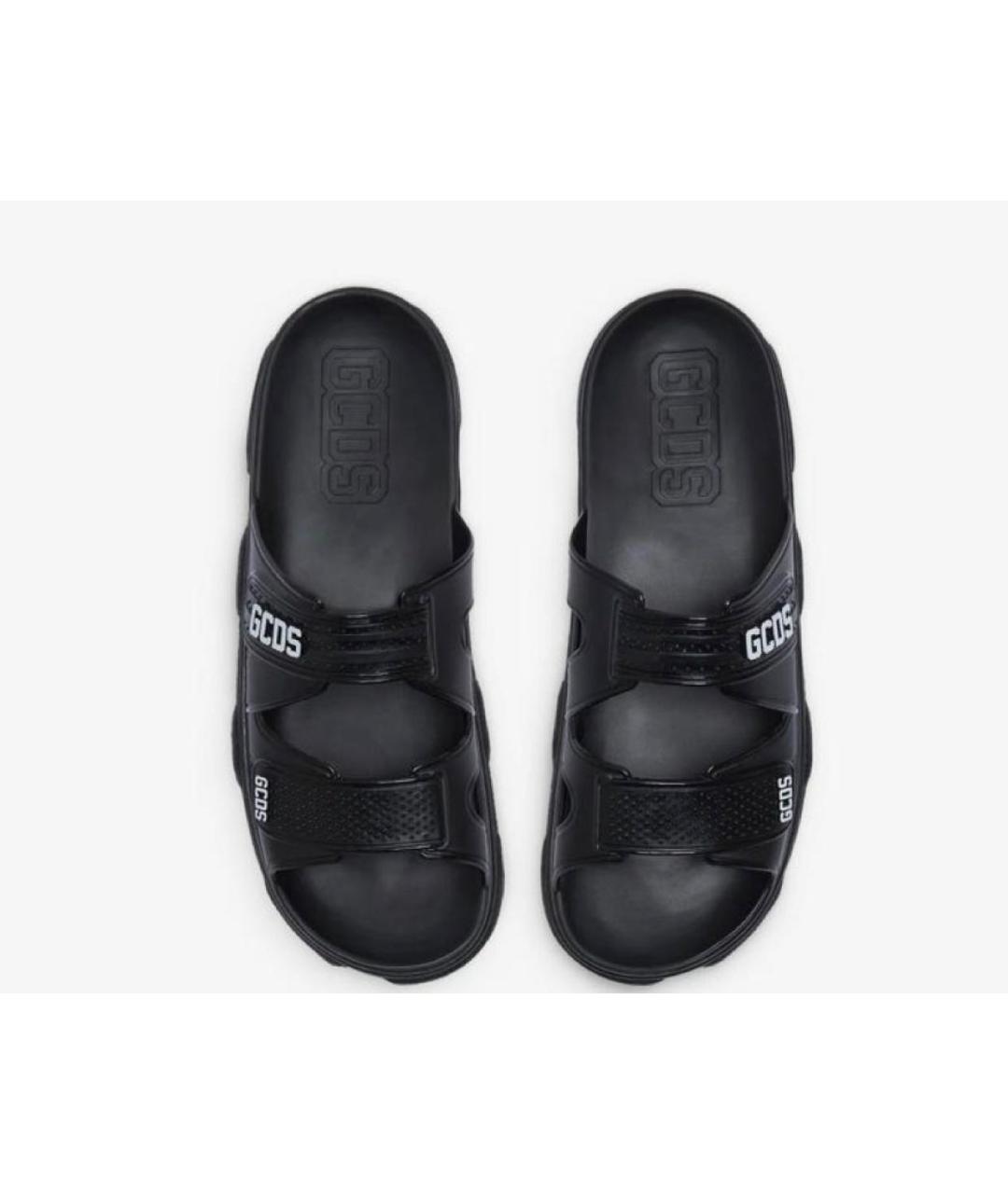 GCDS Черные резиновые шлепанцы, фото 2
