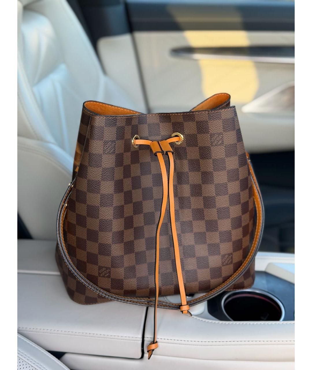 LOUIS VUITTON Коричневая канва сумка через плечо, фото 9