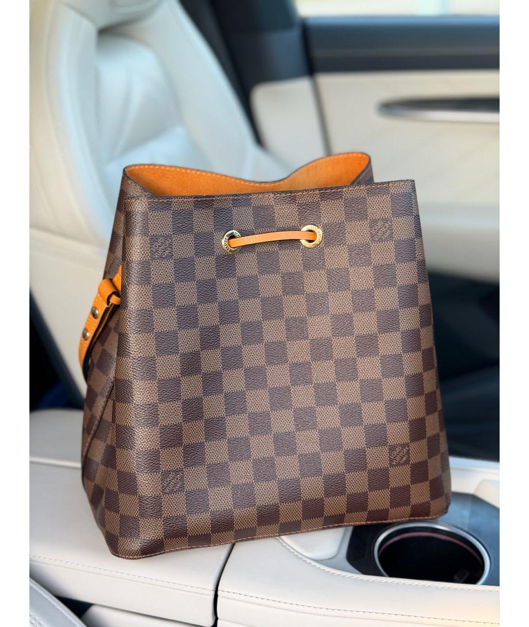 LOUIS VUITTON Коричневая канва сумка через плечо, фото 3