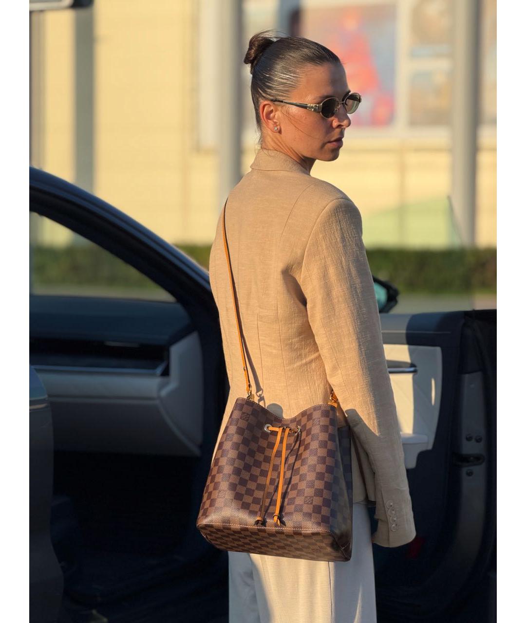 LOUIS VUITTON Коричневая канва сумка через плечо, фото 8