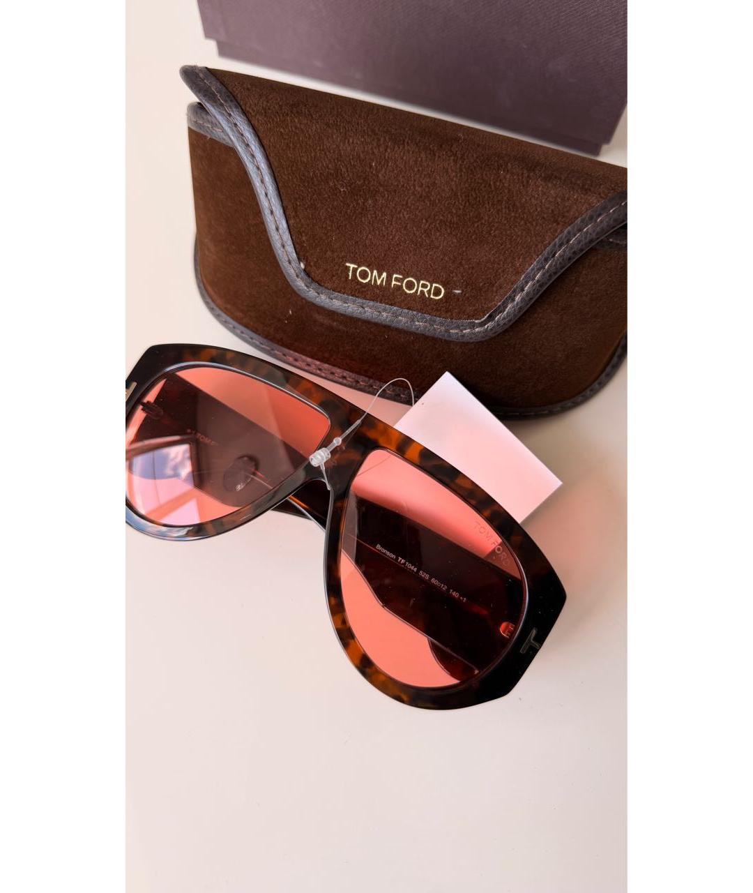 TOM FORD Коричневые пластиковые солнцезащитные очки, фото 3