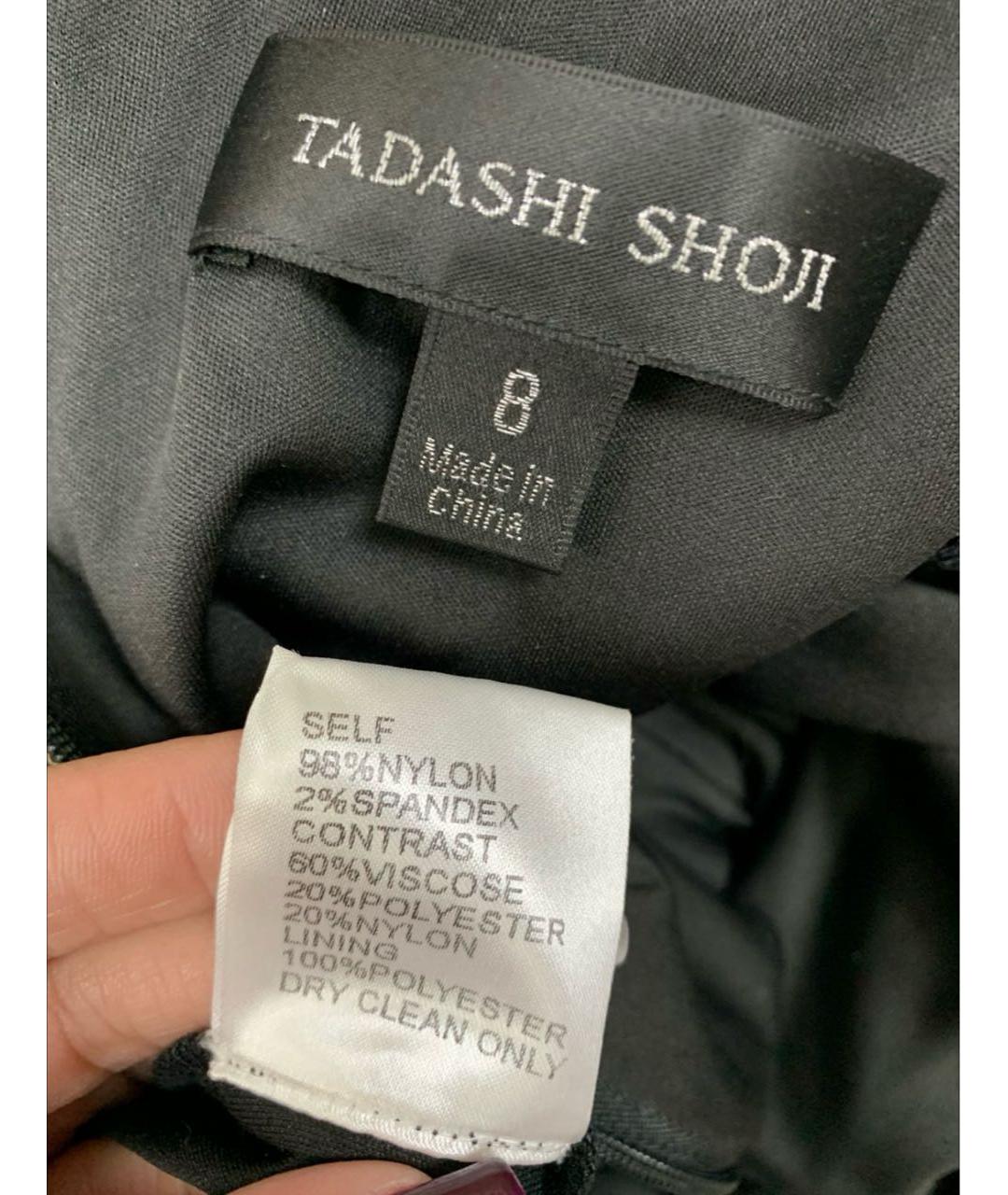 TADASHI SHOJI Черное нейлоновое коктейльное платье, фото 4