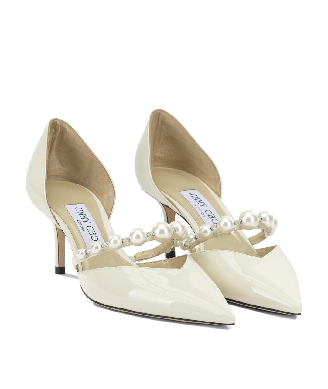 JIMMY CHOO Белые кожаные туфли, фото 2