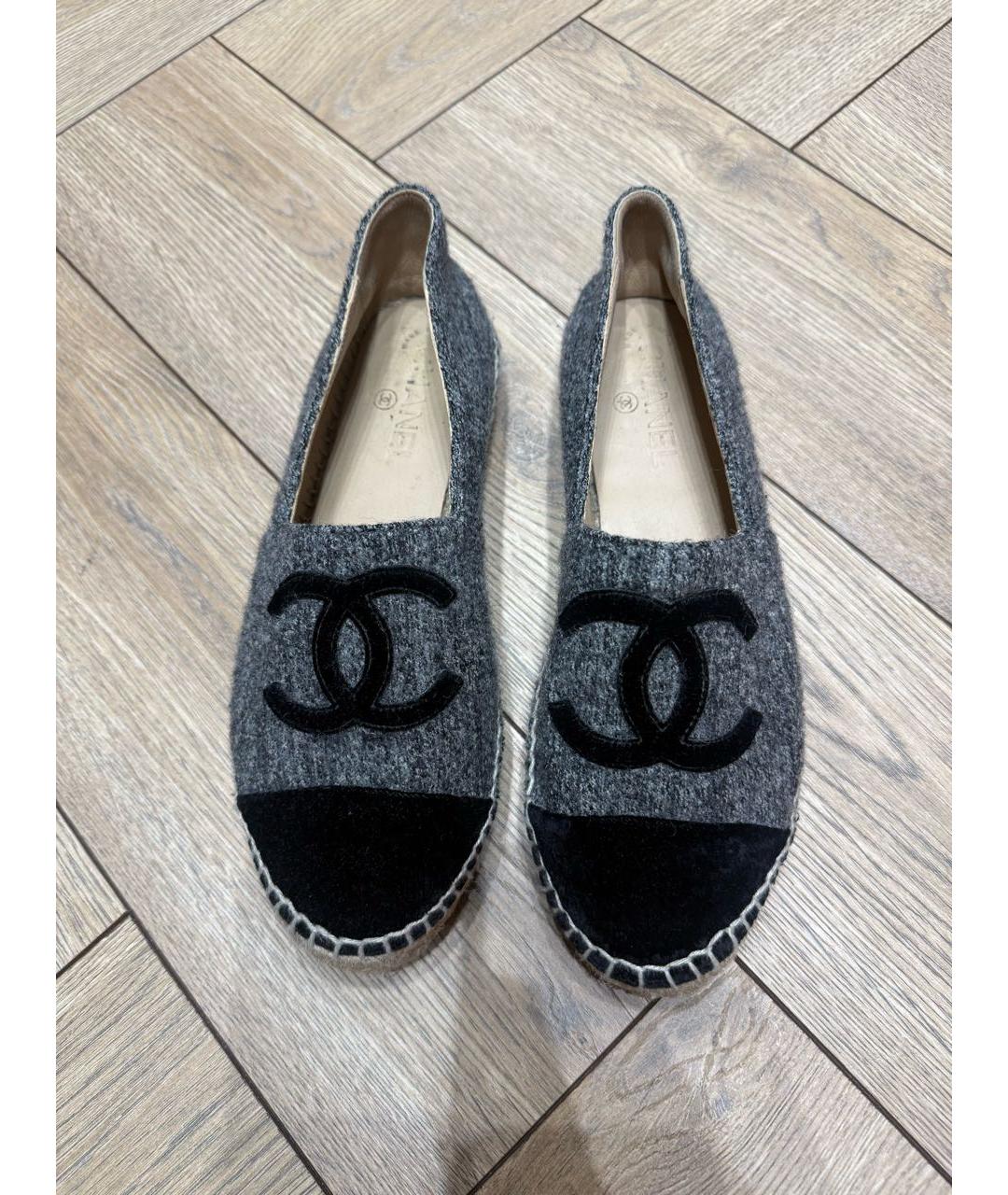 CHANEL Серые текстильные эспадрильи, фото 2