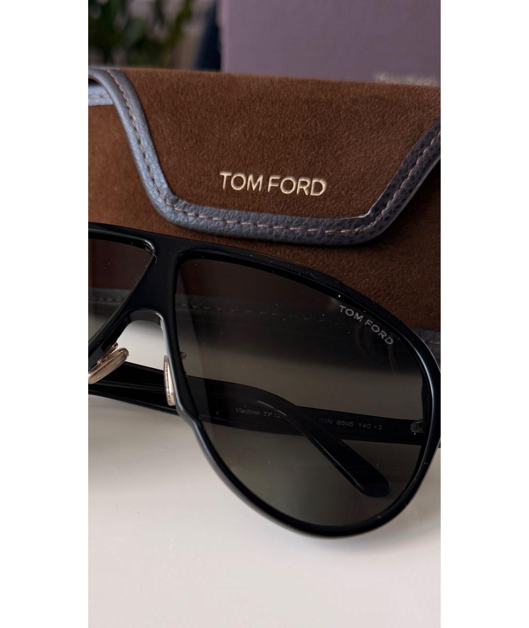 TOM FORD Черные пластиковые солнцезащитные очки, фото 5