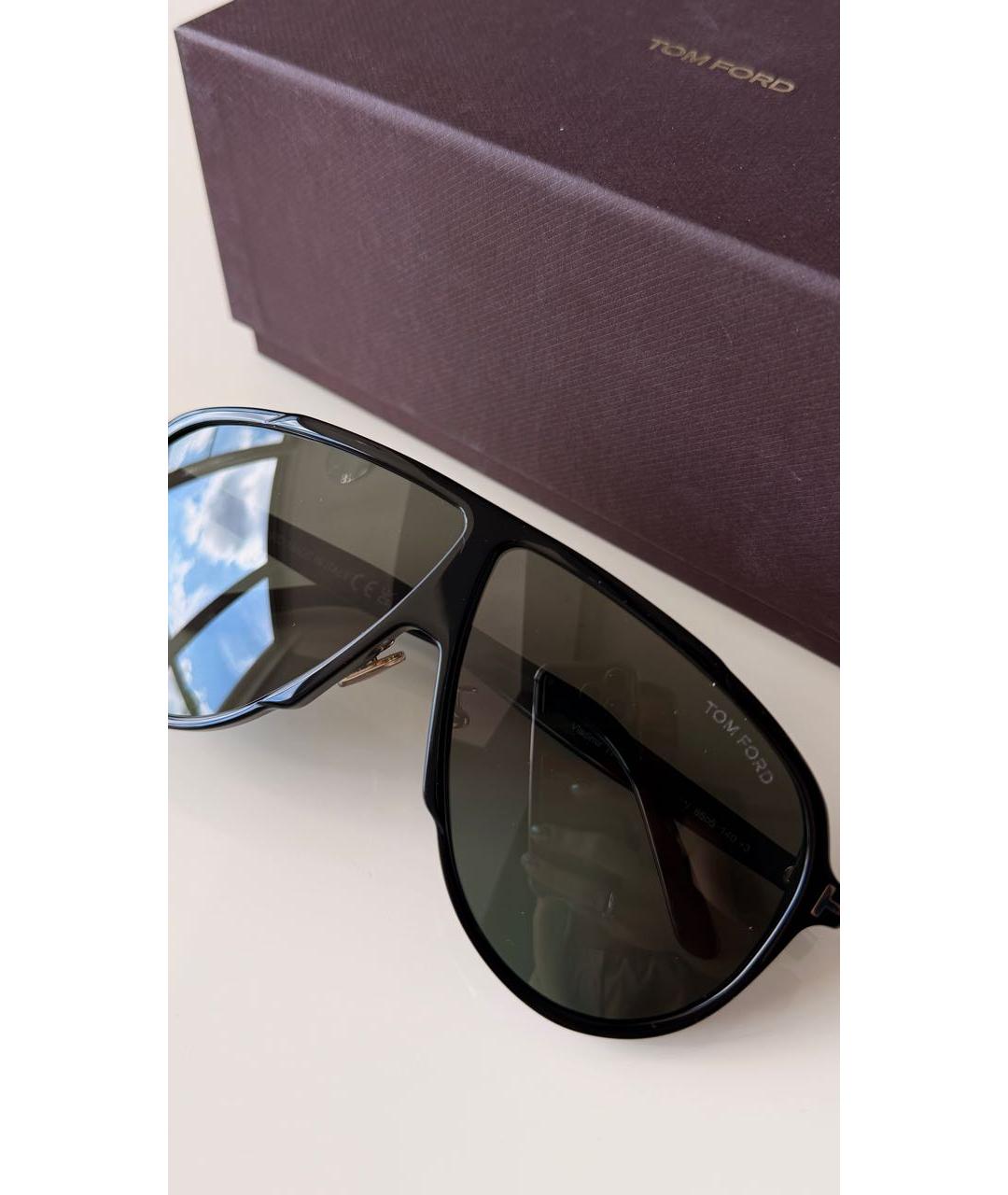 TOM FORD Черные пластиковые солнцезащитные очки, фото 4