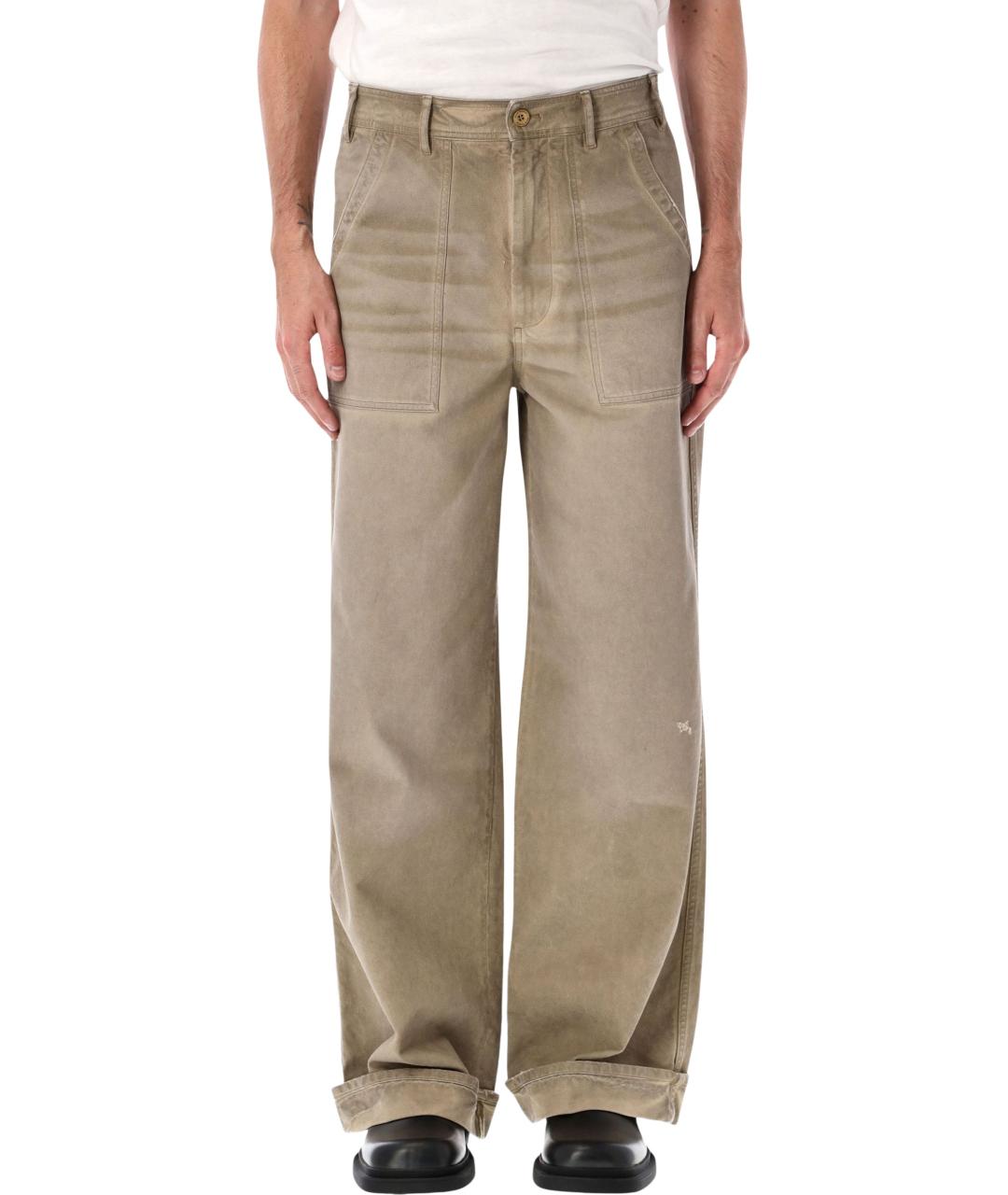 ACNE STUDIOS Бежевые хлопковые прямые джинсы, фото 1
