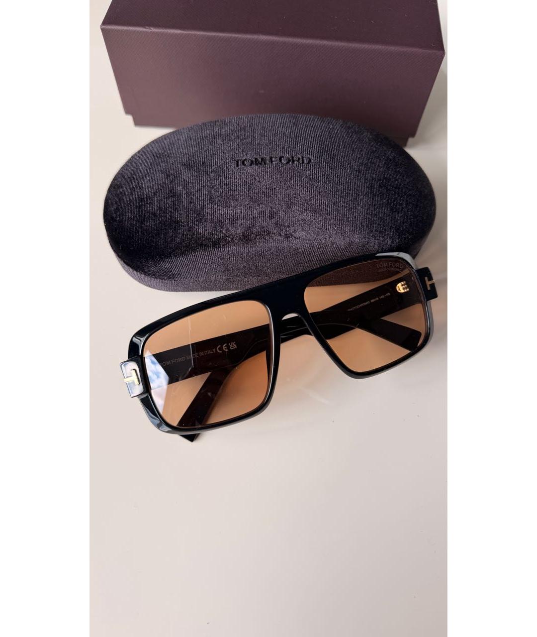 TOM FORD Черные пластиковые солнцезащитные очки, фото 2