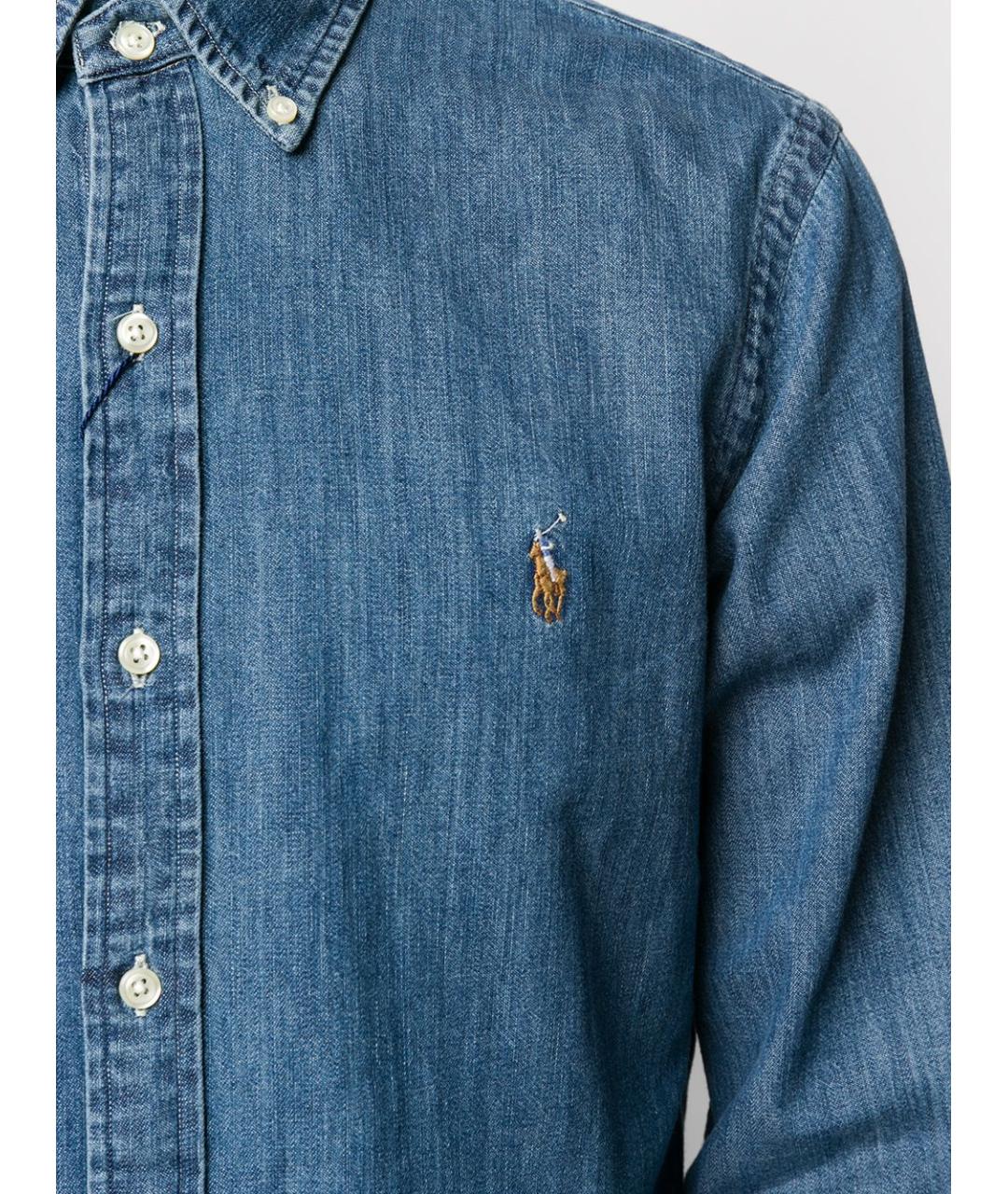 POLO RALPH LAUREN Синяя хлопковая кэжуал рубашка, фото 2