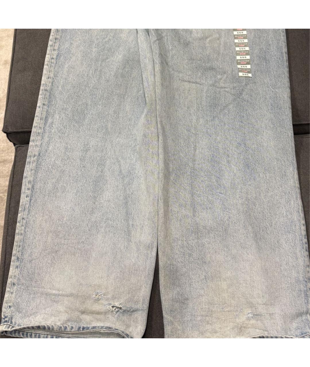 BALENCIAGA Голубые хлопковые джинсы клеш, фото 4