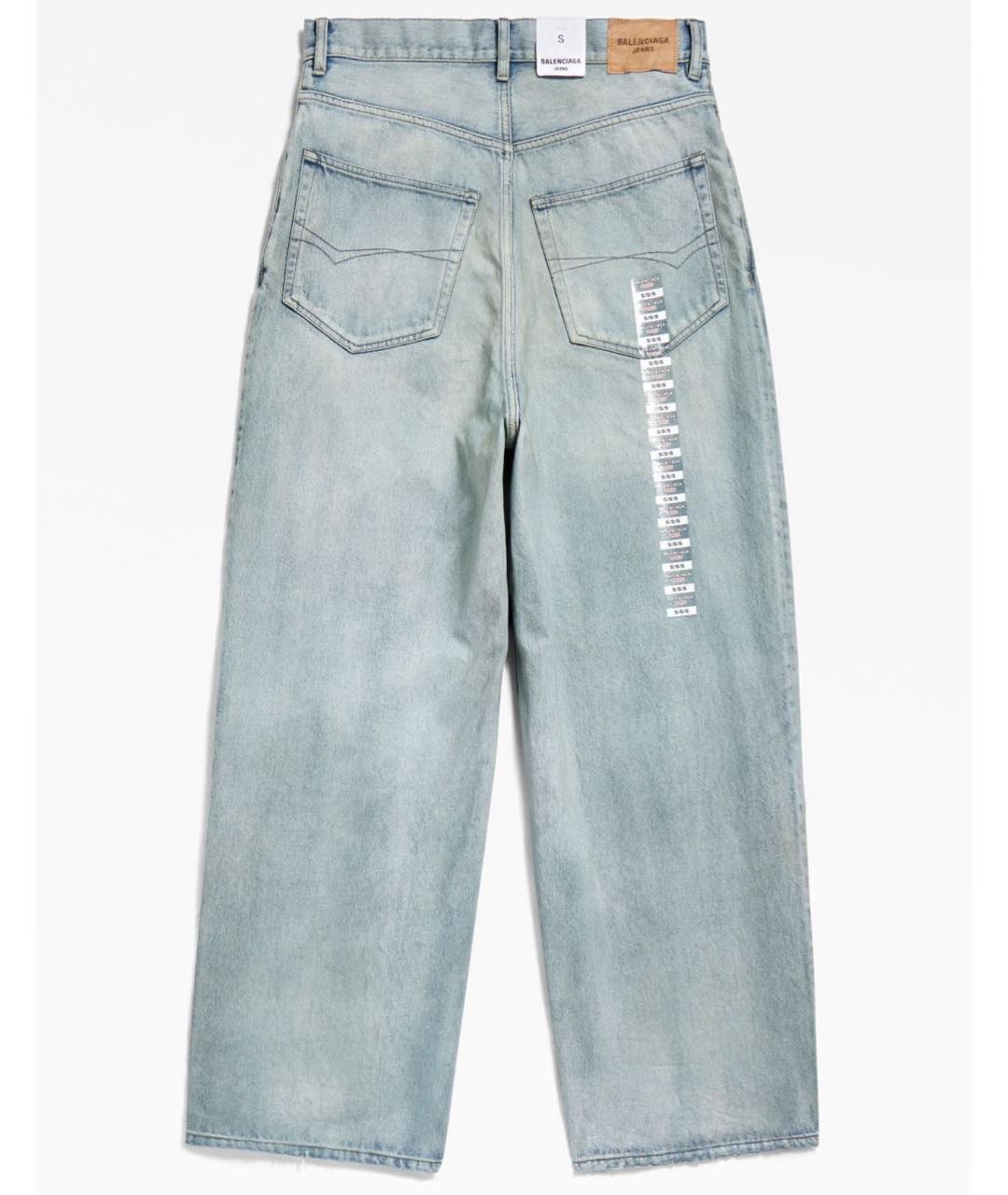 BALENCIAGA Голубые хлопковые джинсы клеш, фото 2