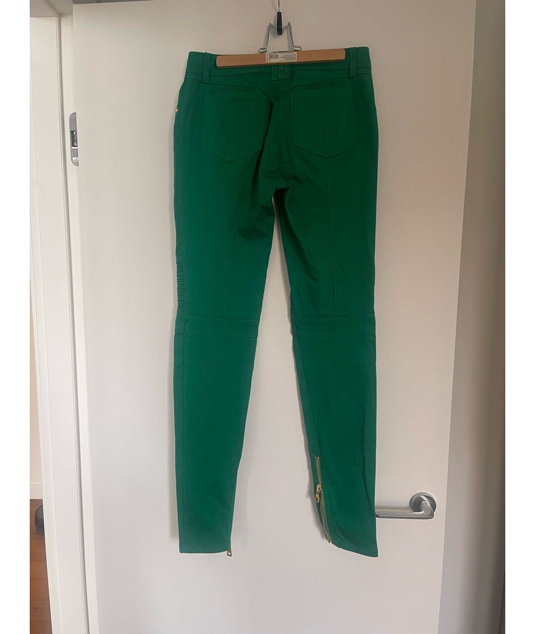 BALMAIN Зеленые хлопко-полиэстеровые джинсы слим, фото 2