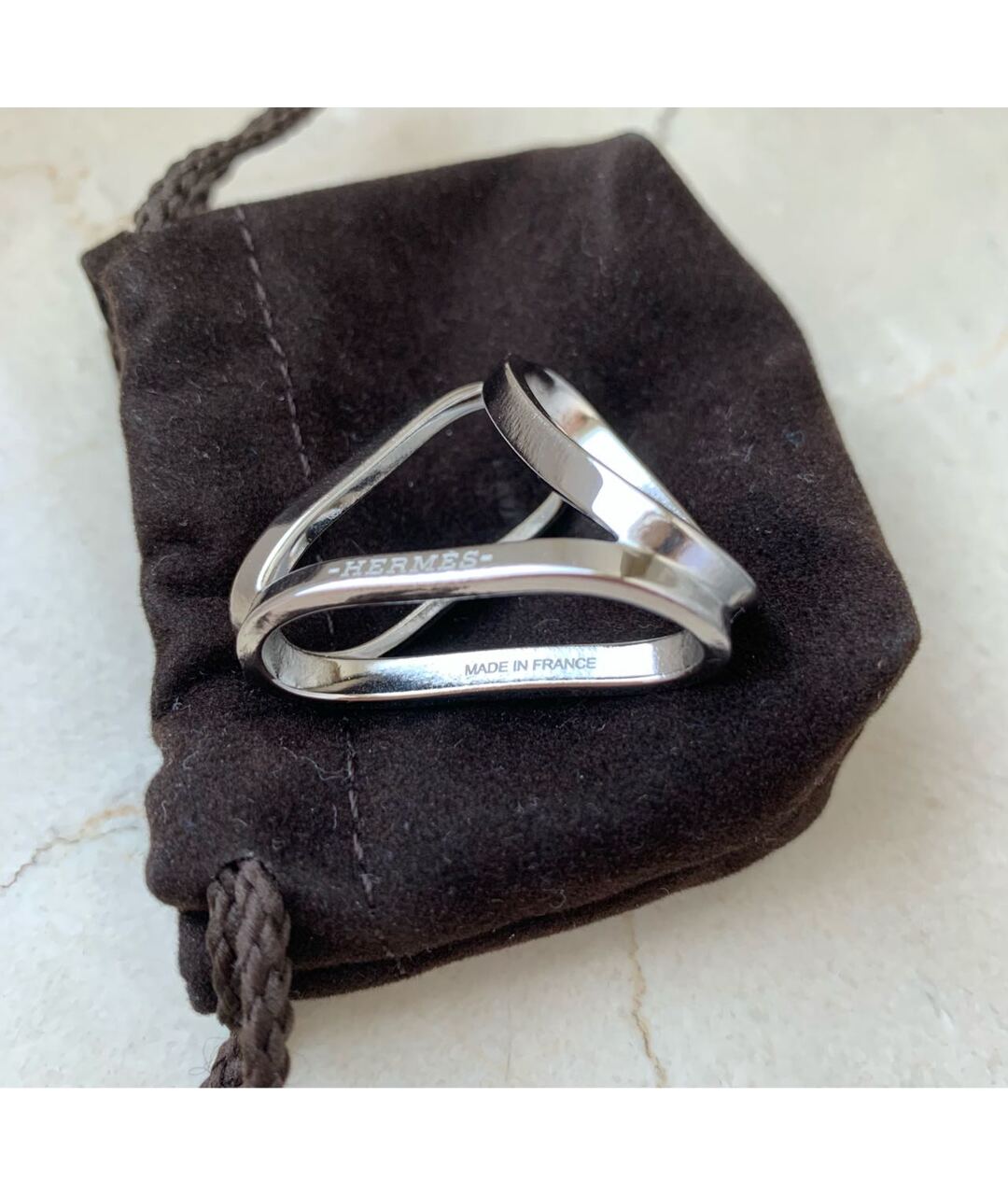 HERMES PRE-OWNED Серебряное металлическое кольцо, фото 3