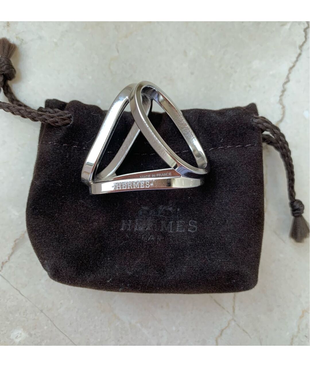 HERMES PRE-OWNED Серебряное металлическое кольцо, фото 4