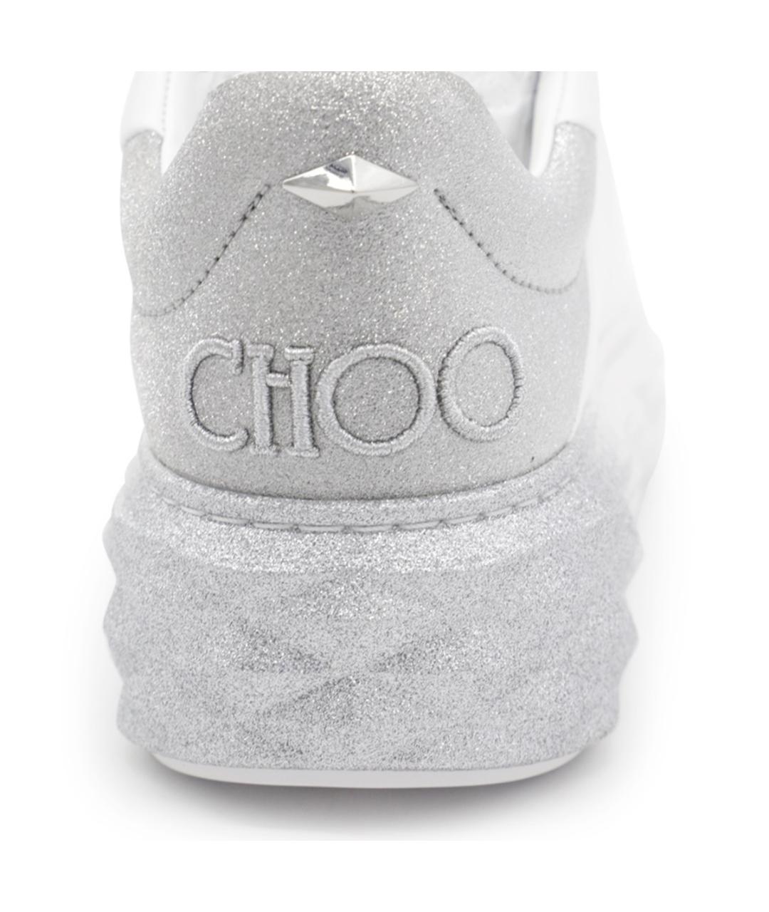 JIMMY CHOO Белые кожаные кроссовки, фото 4