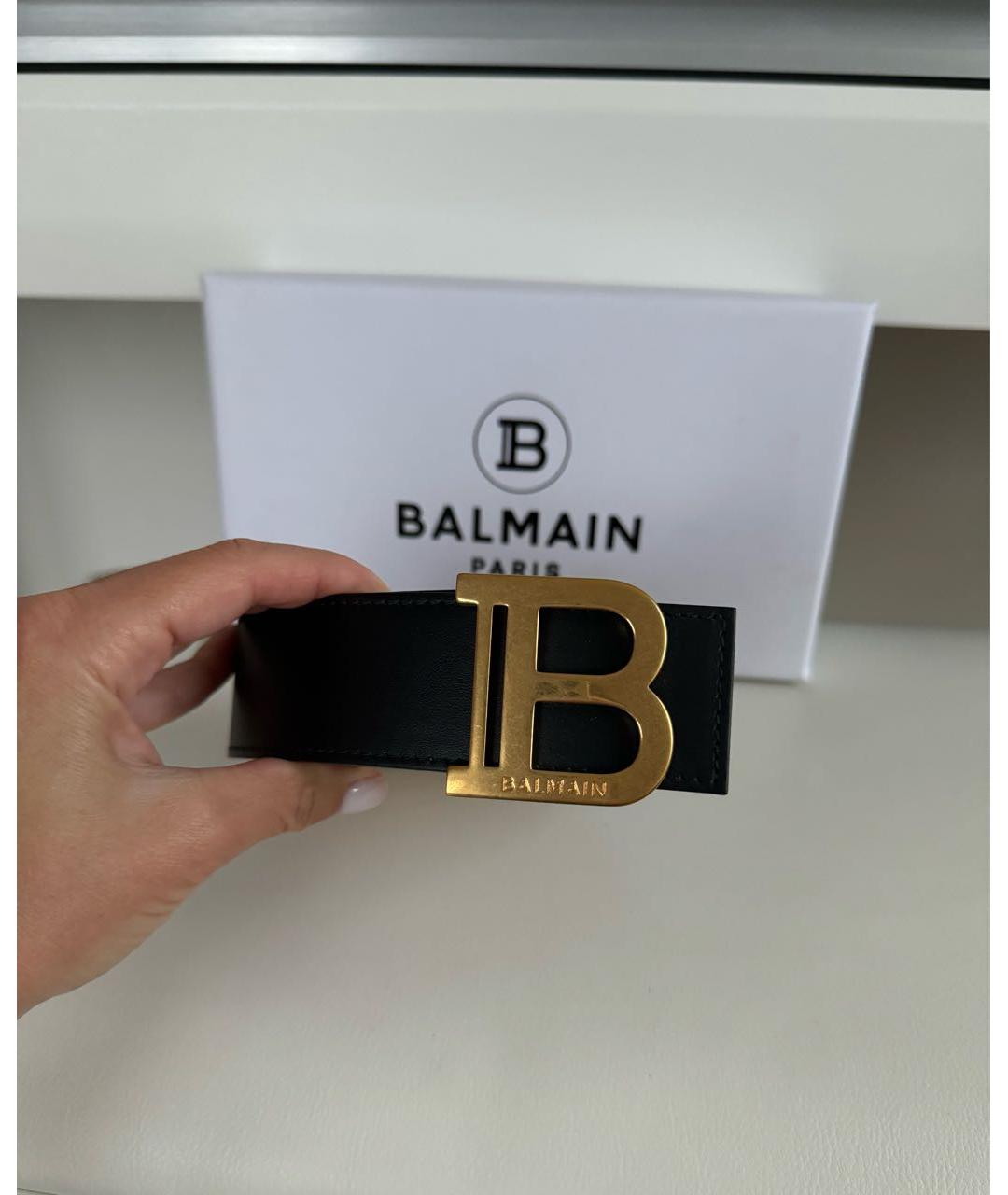 BALMAIN Черный кожаный ремень, фото 5