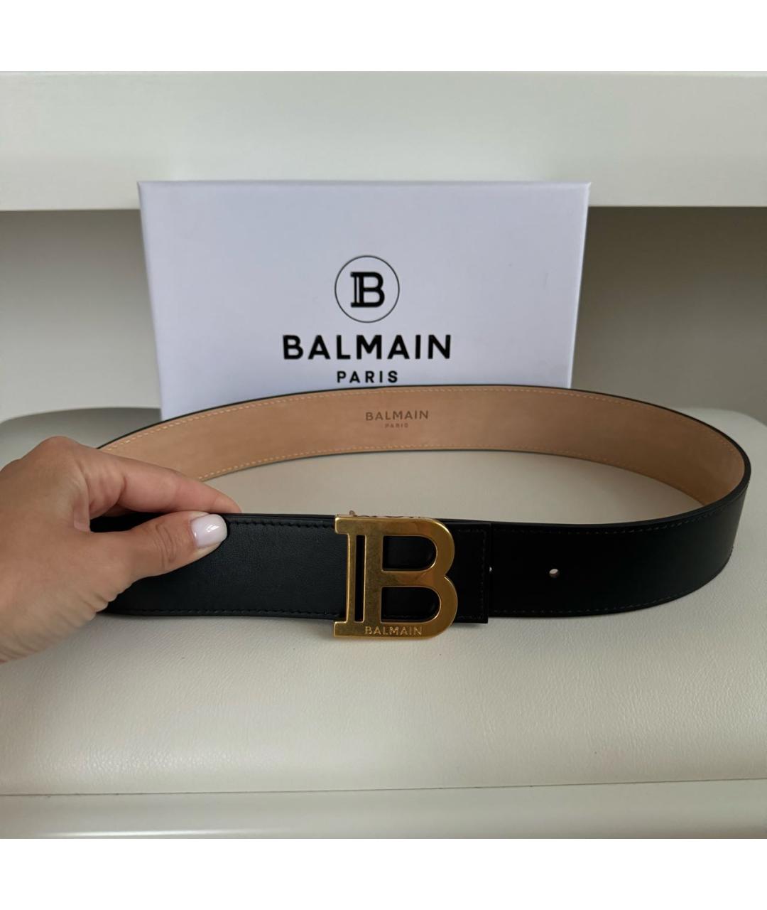 BALMAIN Черный кожаный ремень, фото 4