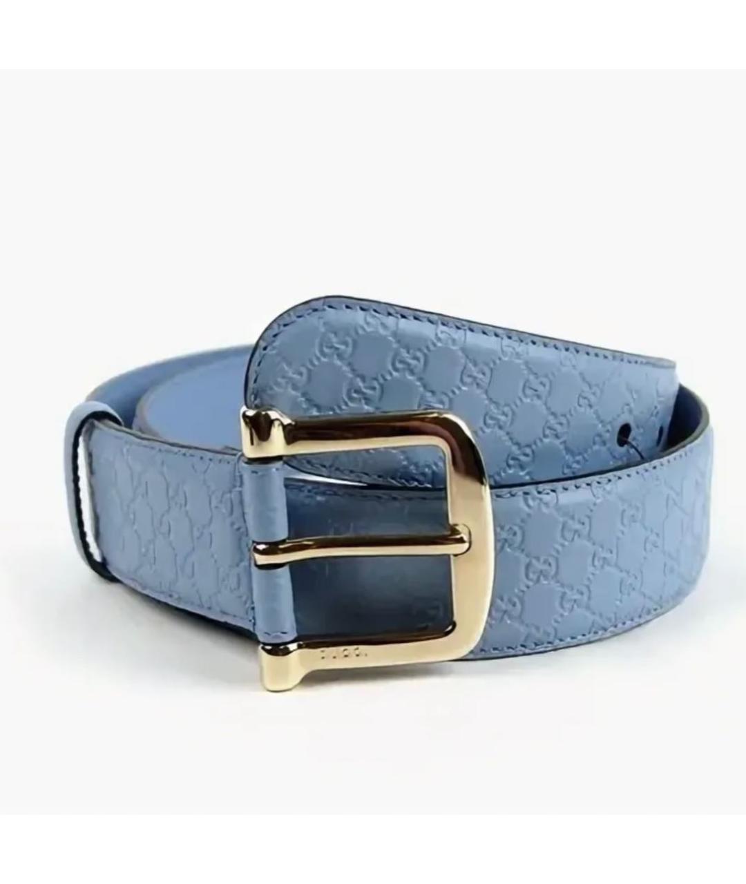 GUCCI Голубой кожаный ремень, фото 9