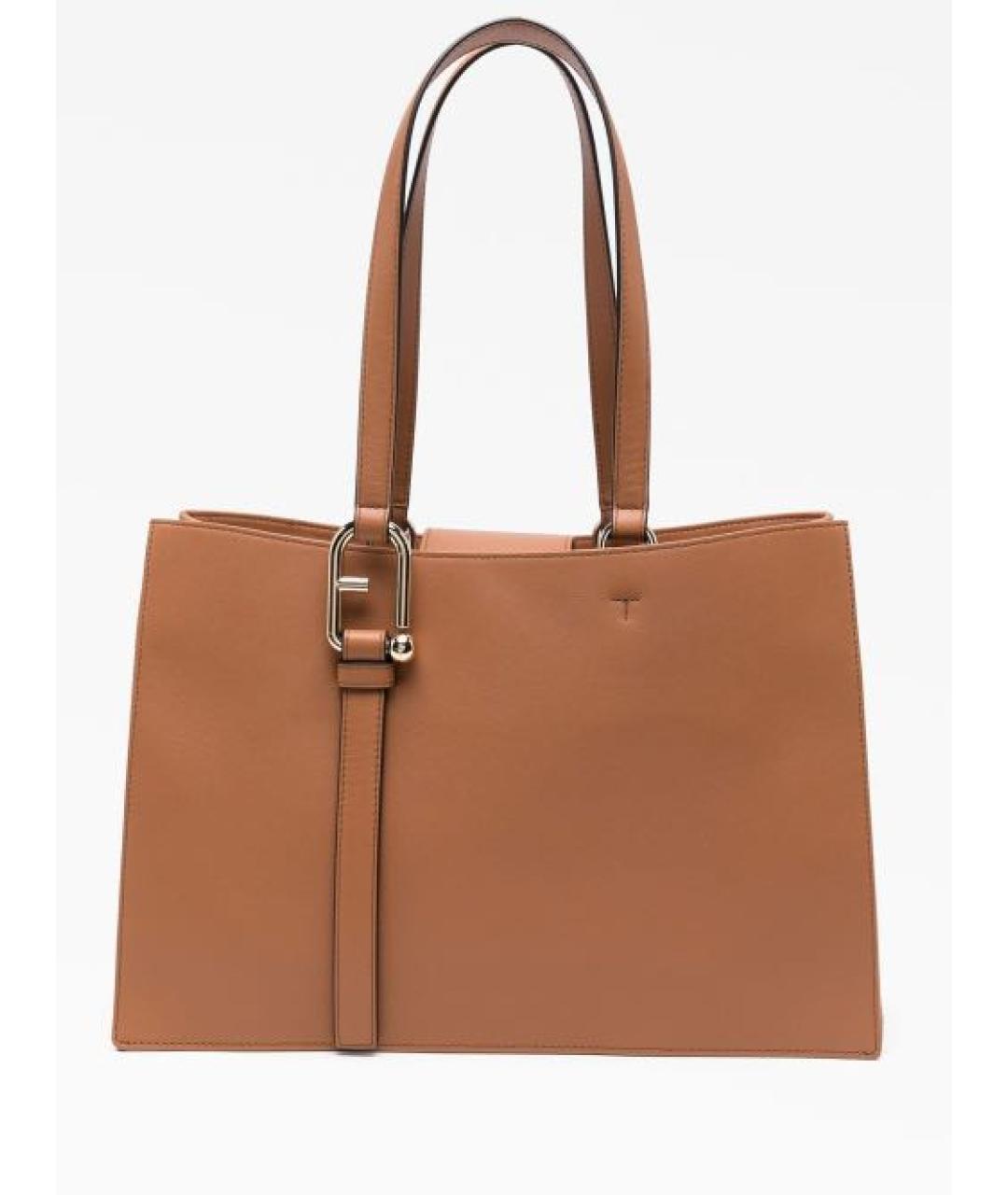 FURLA Коричневая кожаная сумка тоут, фото 9