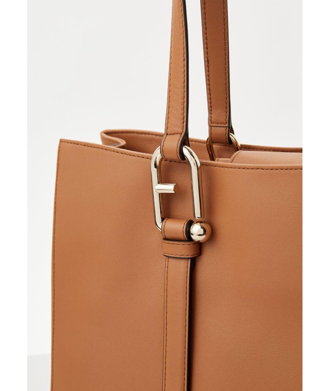 FURLA Коричневая кожаная сумка тоут, фото 8