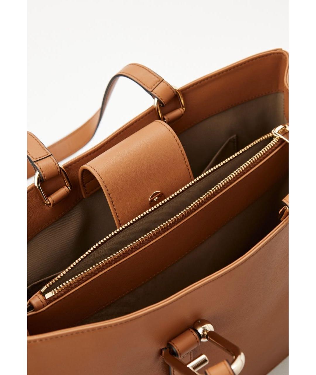 FURLA Коричневая кожаная сумка тоут, фото 4