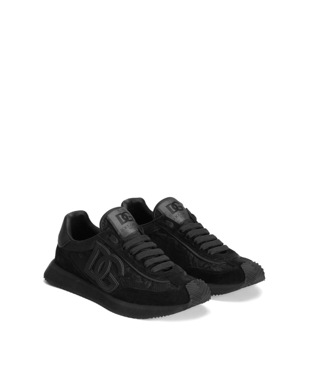 DOLCE&GABBANA Черные кожаные кроссовки, фото 2