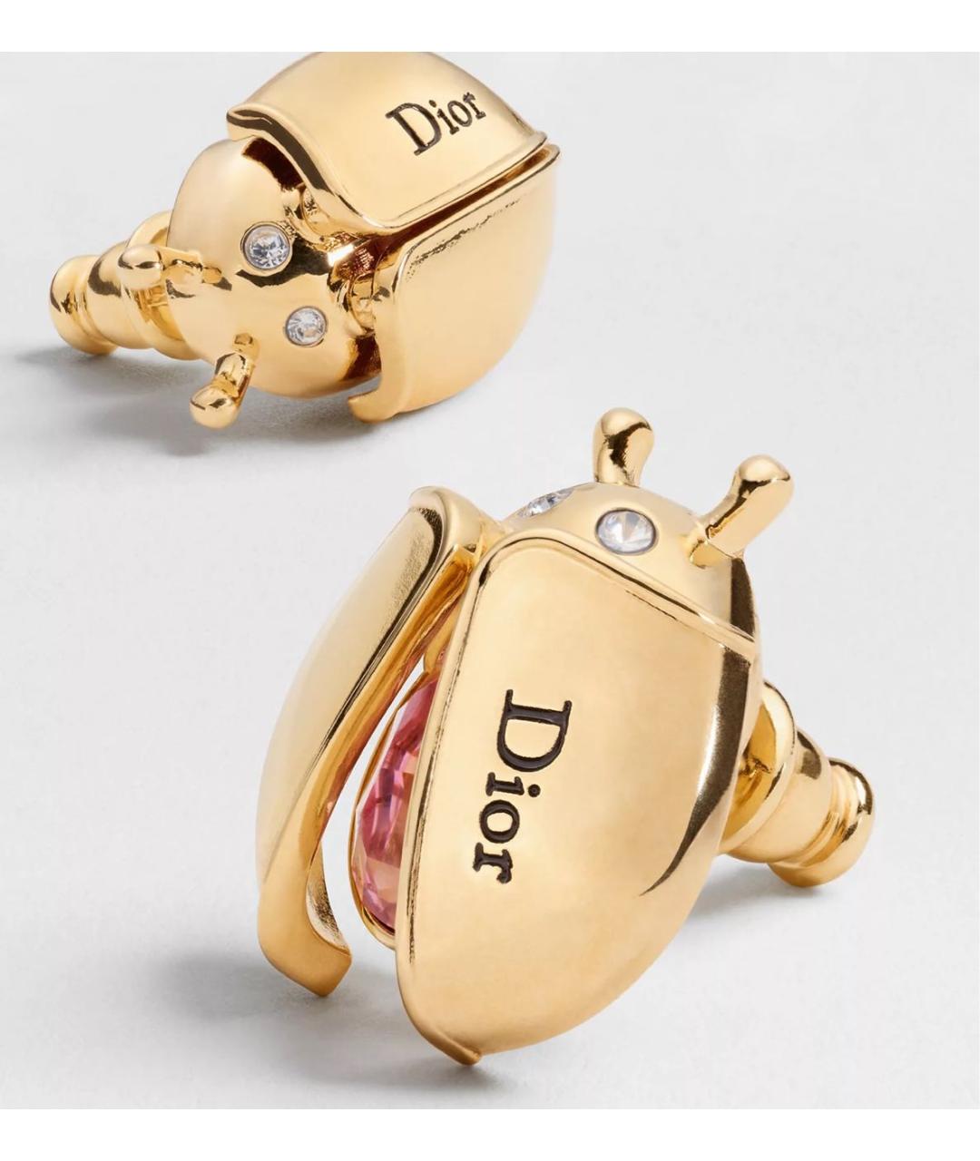 CHRISTIAN DIOR Золотые металлические серьги, фото 4