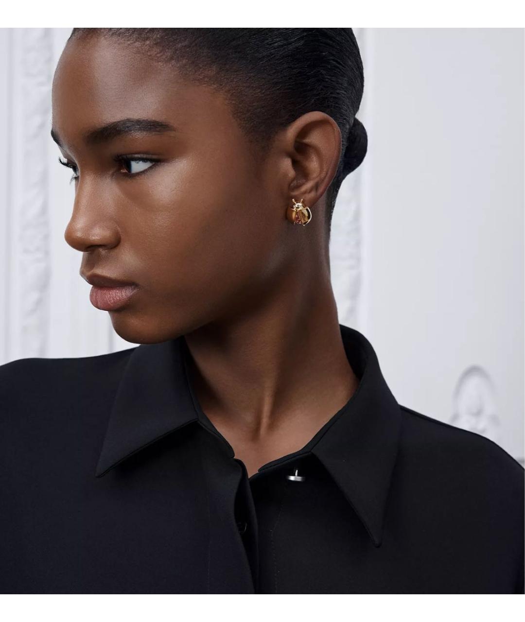 CHRISTIAN DIOR Золотые металлические серьги, фото 2