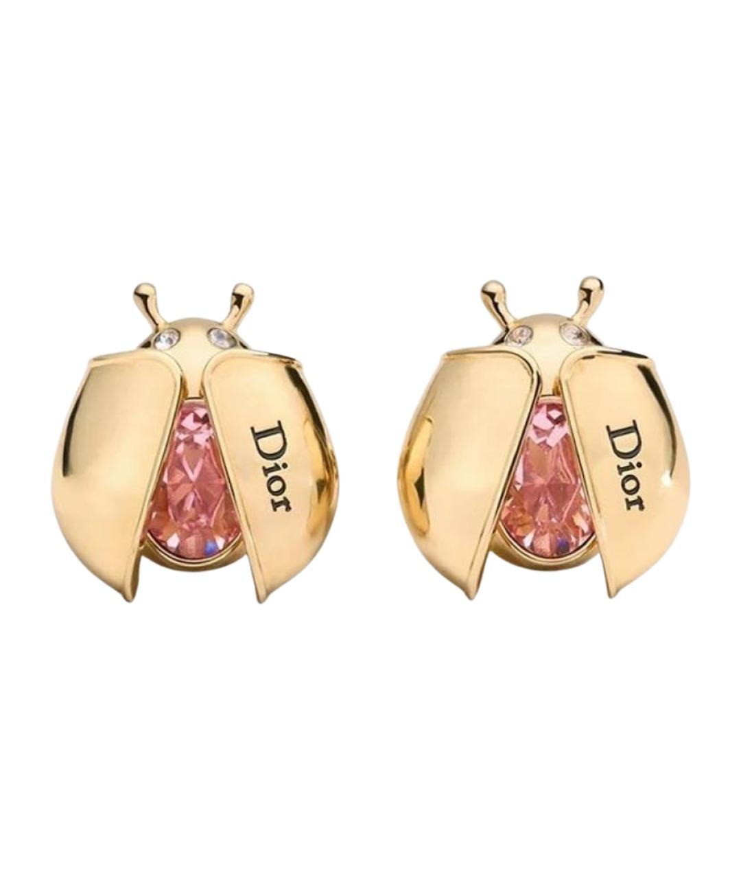 CHRISTIAN DIOR Золотые металлические серьги, фото 1