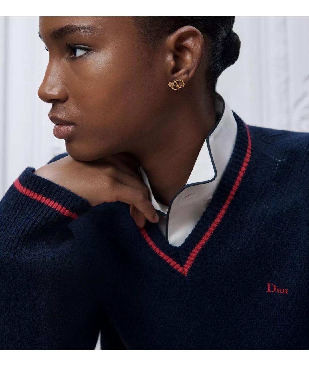CHRISTIAN DIOR Золотые металлические серьги, фото 2