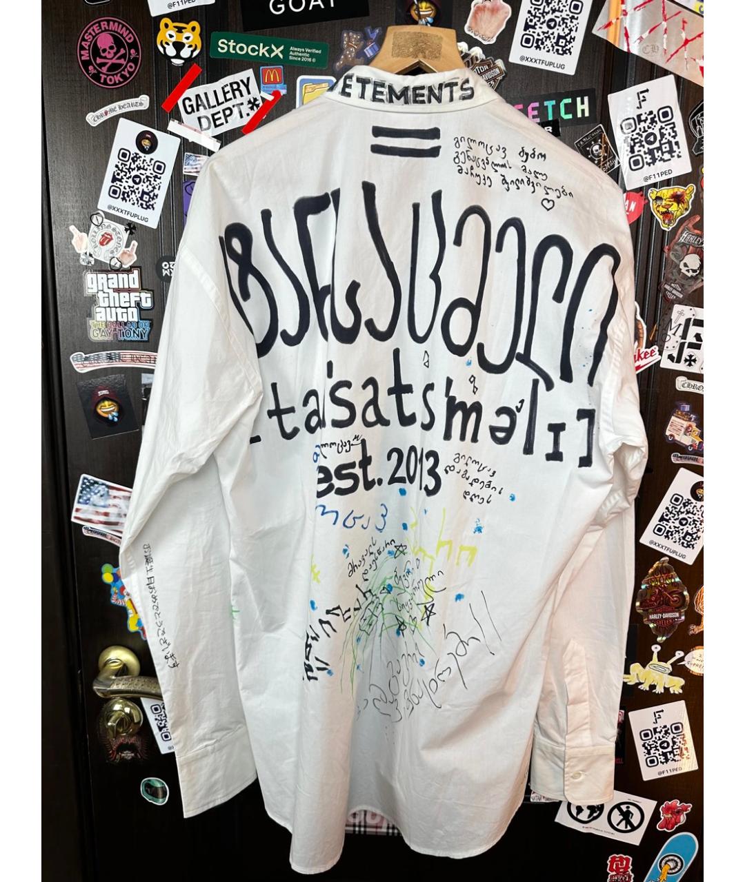 VETEMENTS Белая хлопковая кэжуал рубашка, фото 3