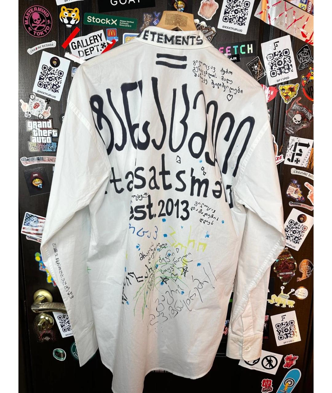 VETEMENTS Белая хлопковая кэжуал рубашка, фото 4