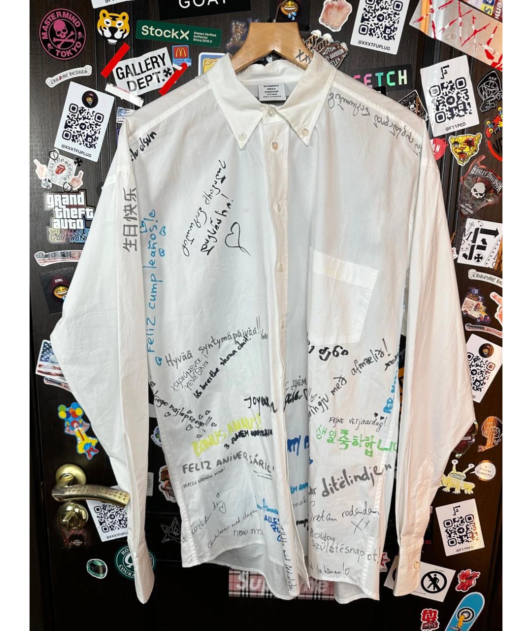 VETEMENTS Белая хлопковая кэжуал рубашка, фото 6