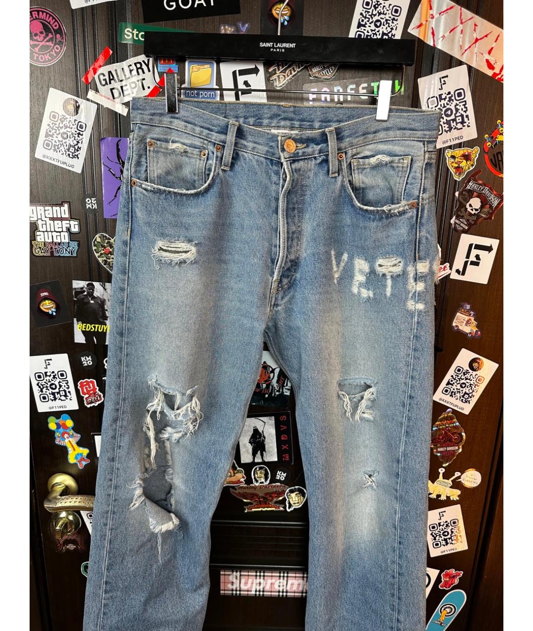 VETEMENTS Голубые хлопковые джинсы, фото 5