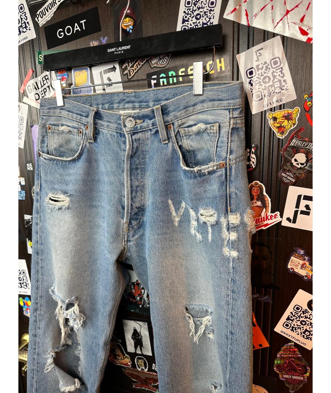 VETEMENTS Голубые хлопковые джинсы, фото 6