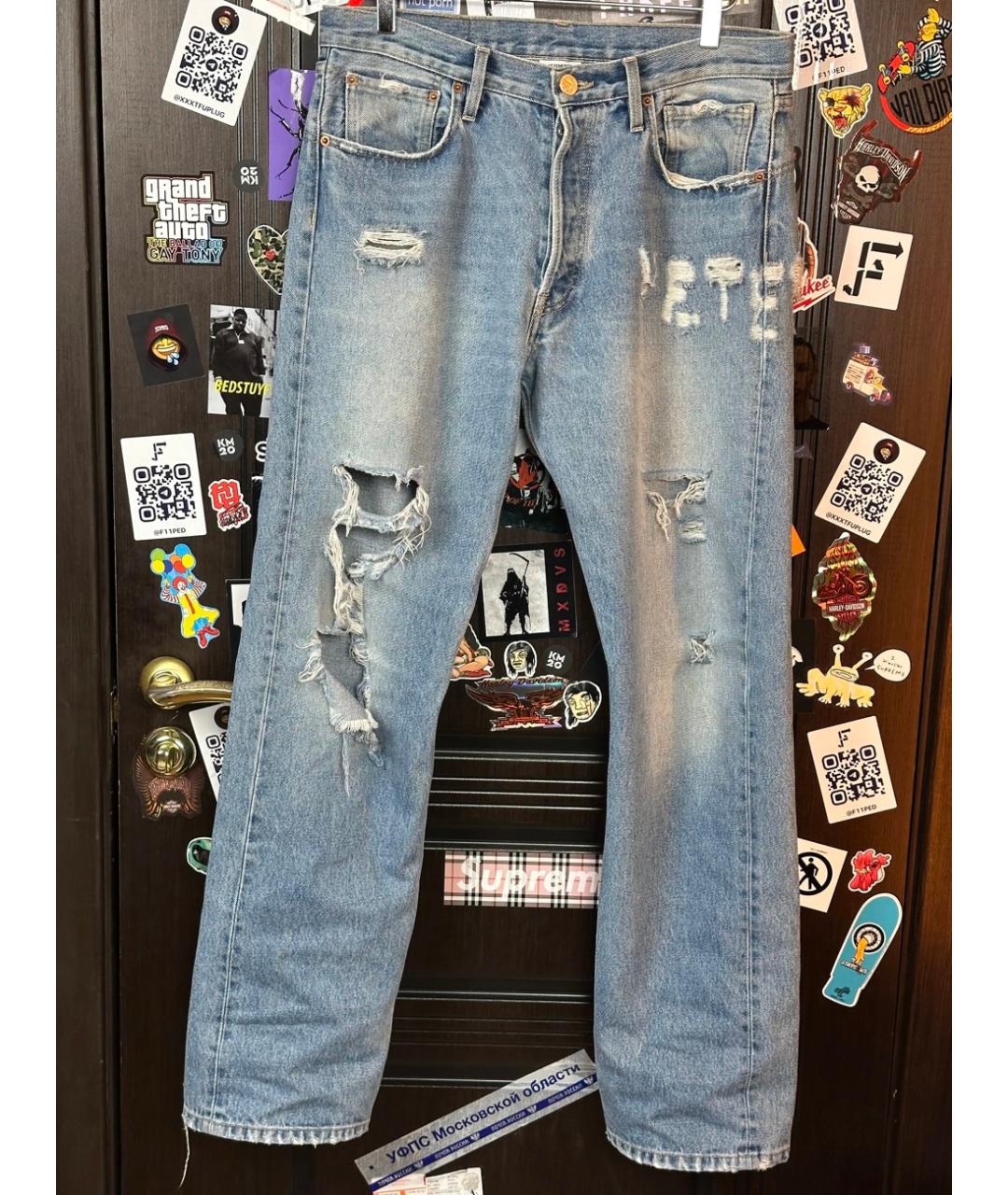 VETEMENTS Голубые хлопковые джинсы, фото 2