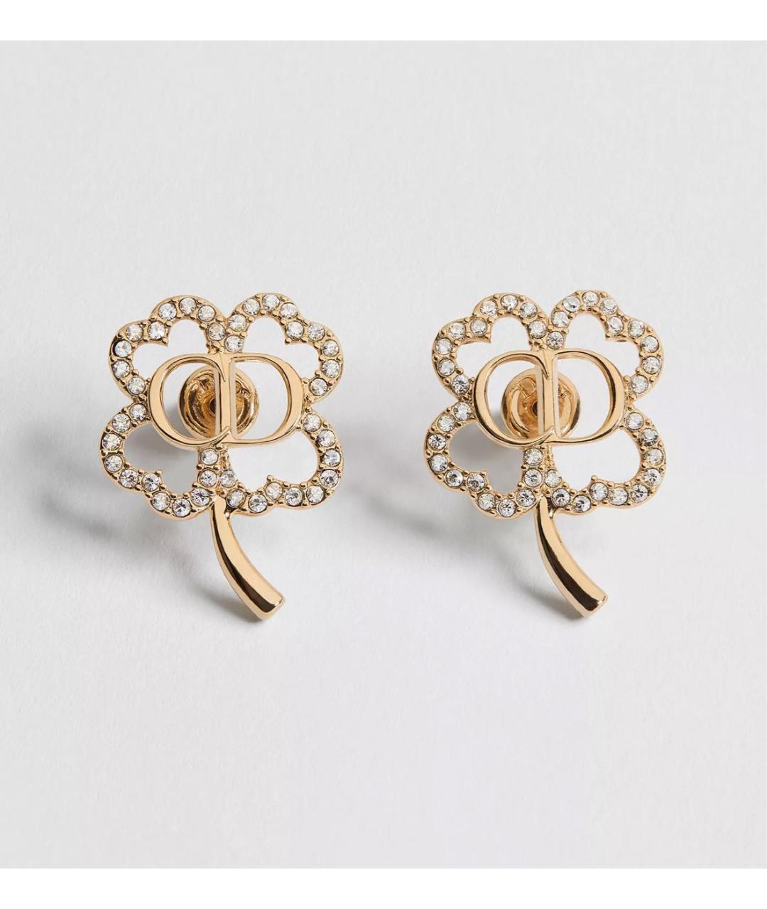 CHRISTIAN DIOR Золотые металлические серьги, фото 5