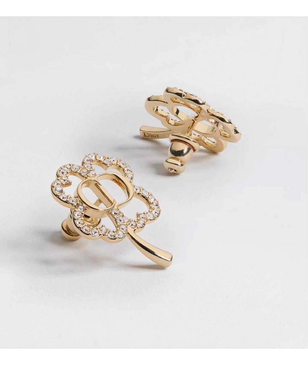 CHRISTIAN DIOR Золотые металлические серьги, фото 3