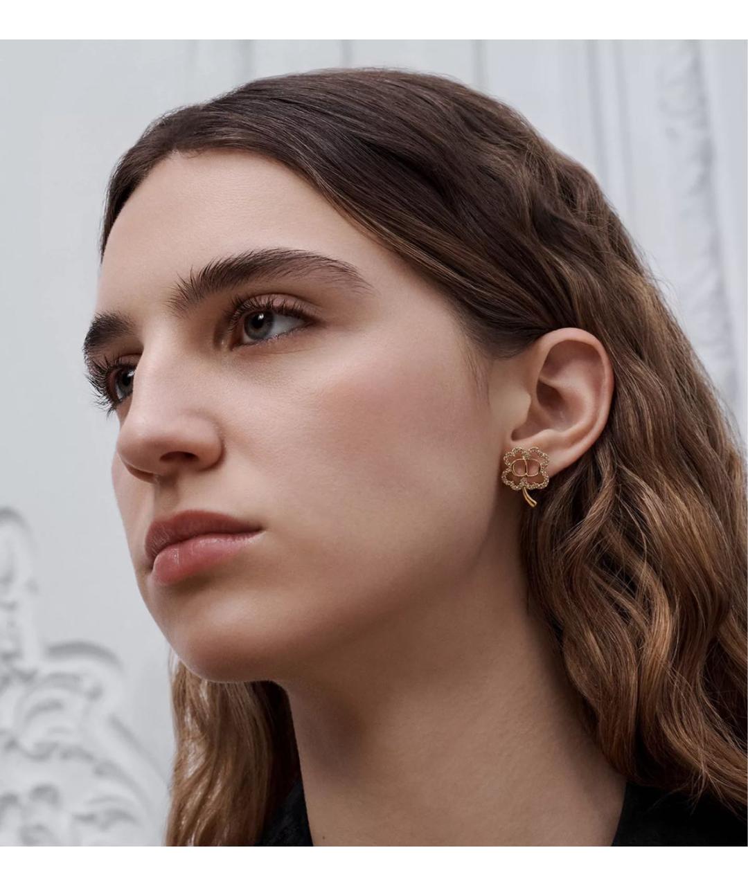 CHRISTIAN DIOR Золотые металлические серьги, фото 2