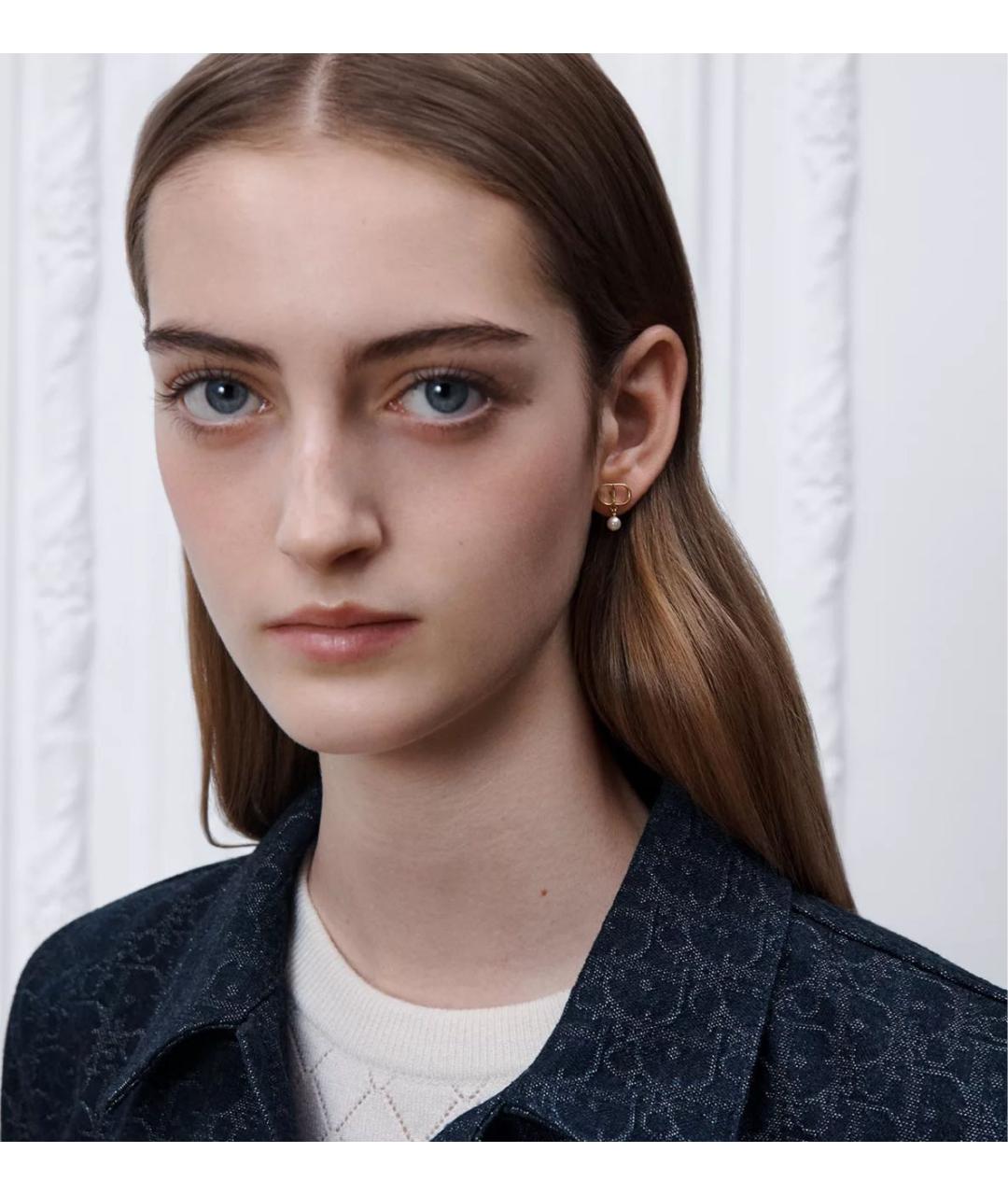 CHRISTIAN DIOR Золотые металлические серьги, фото 2