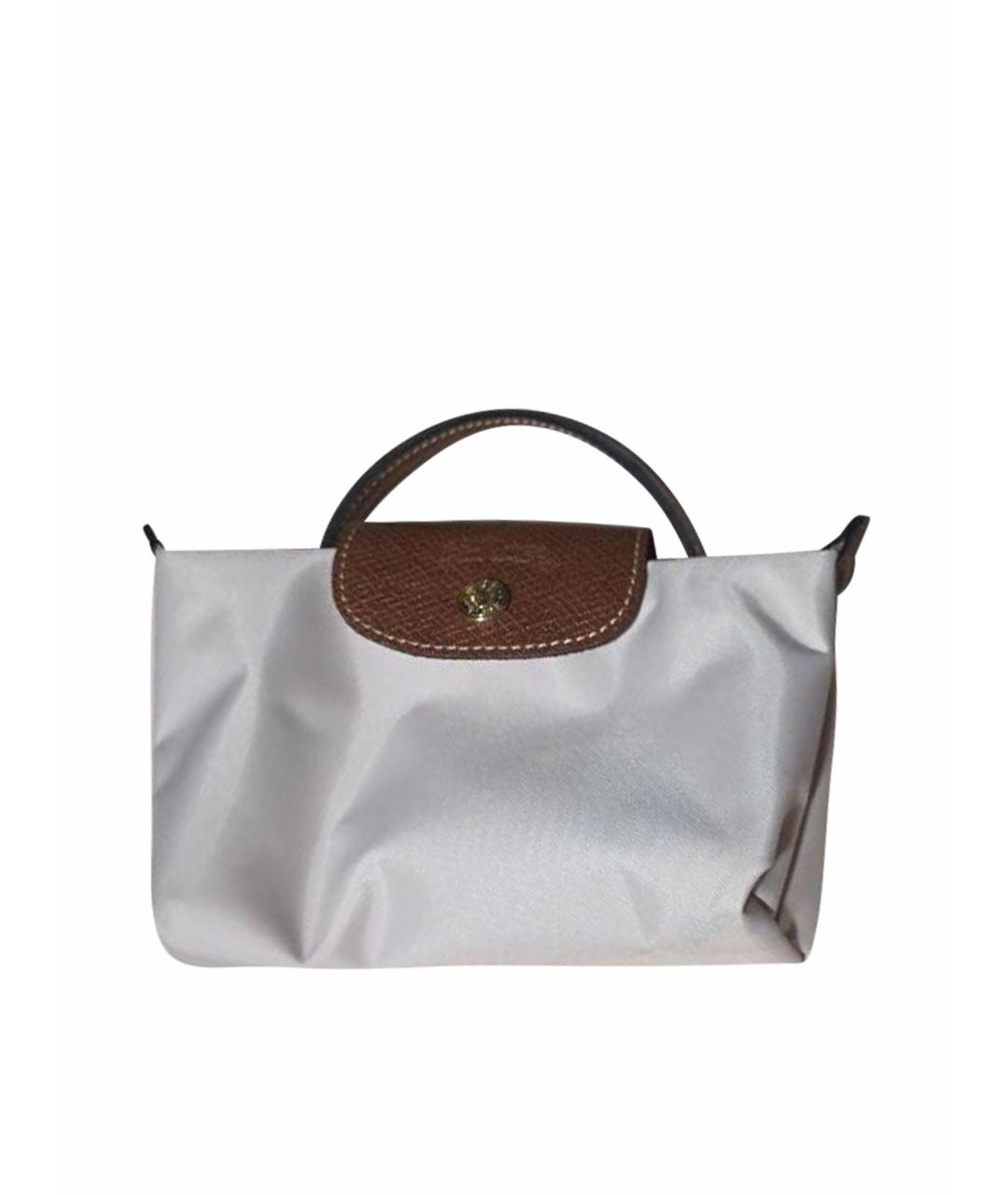 LONGCHAMP Бежевая нейлоновая сумка с короткими ручками, фото 1