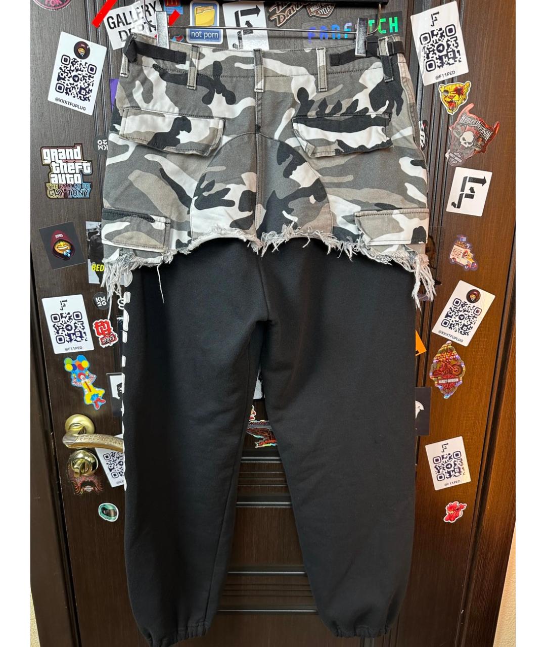 VETEMENTS Черные хлопковые повседневные брюки, фото 4