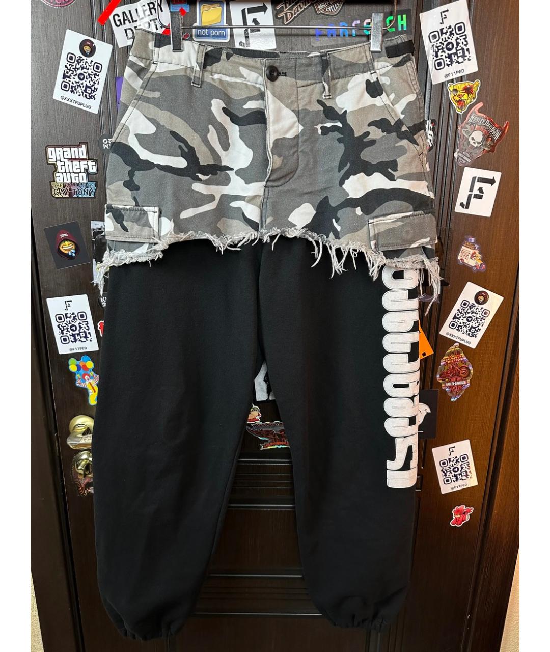 VETEMENTS Черные хлопковые повседневные брюки, фото 3